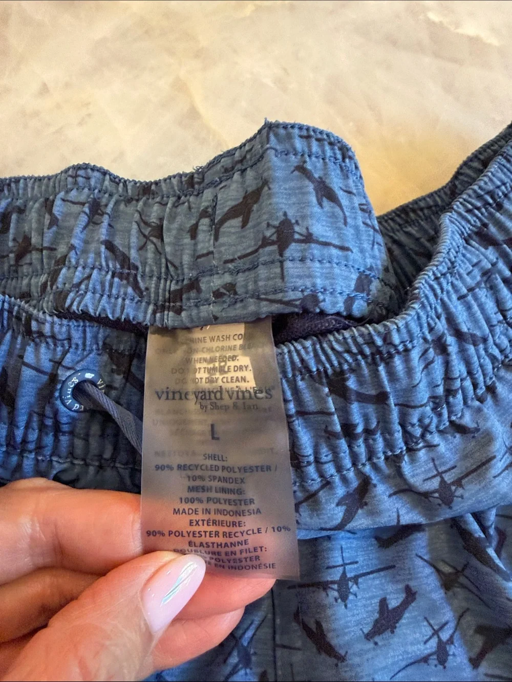 Boysvineyard Vines Blue Patterned Swim Shorts
